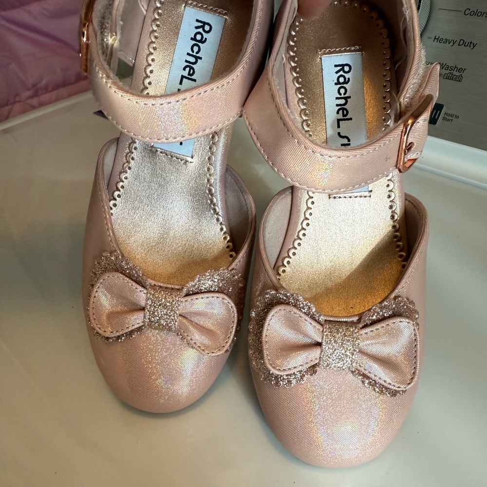 Rachel Shoes Sparkly Pink Bow Dress Shoes